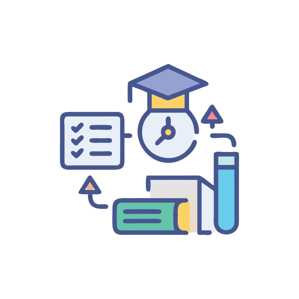 Education and learning path stock image with different elements vector
