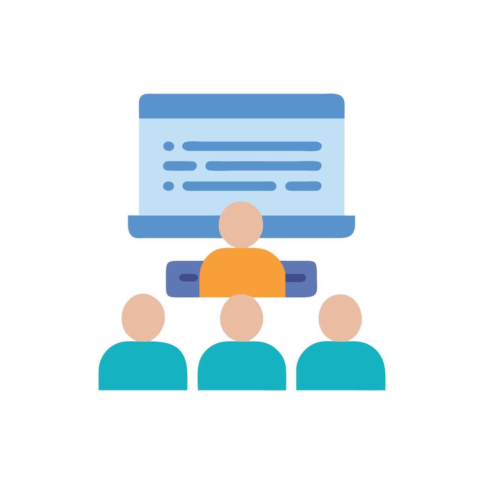 Abstract illustration of a presentation in a meeting room vector