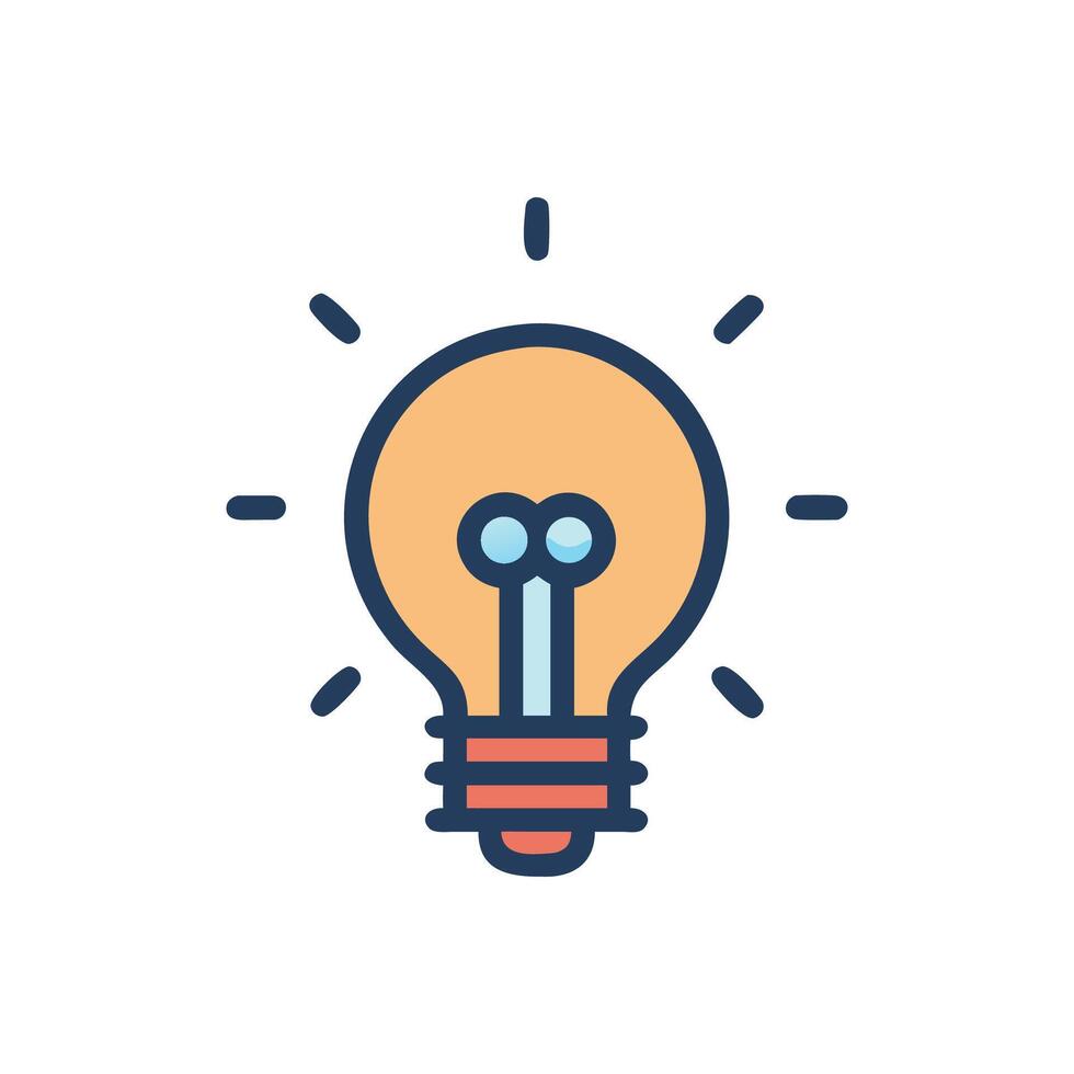 Cartoon lightbulb icon against White Background representing innovative ideas vector