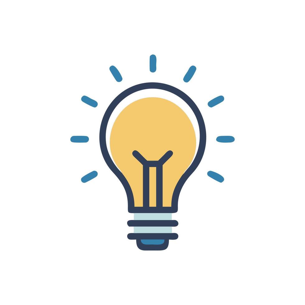 Stylized lightbulb icon representing creative ideas and solutions vector