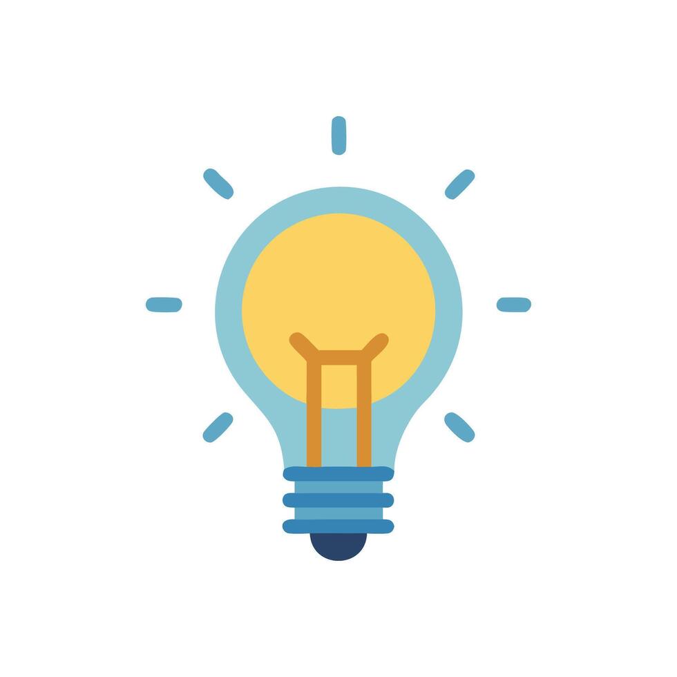 Flat design light bulb symbol on White Background vector