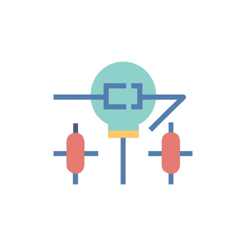 Geometric lightbulb circuit diagram with clean illustration vector