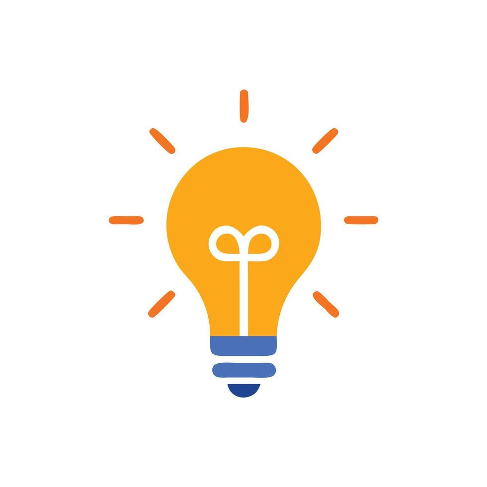 Bright lightbulb icon on White Background symbolizing new ideas vector