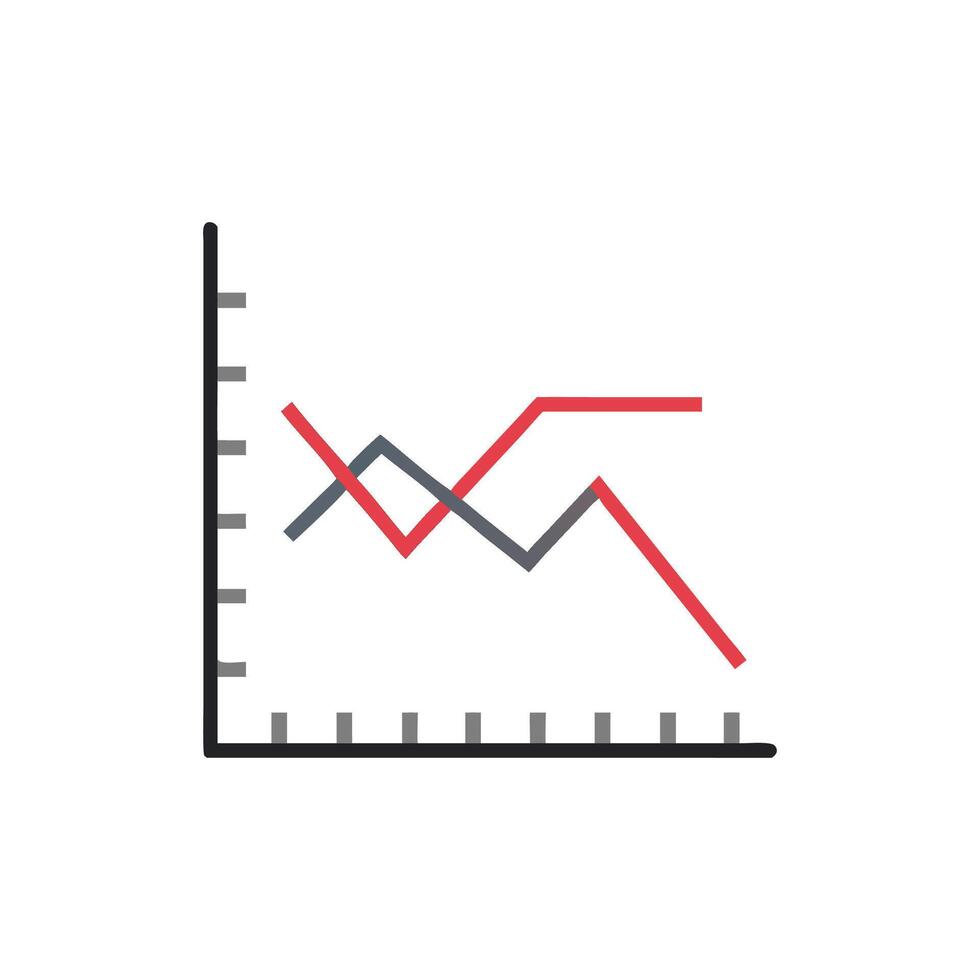 Flat illustration of graph depicting business data analysis vector