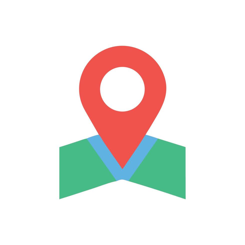 Clean and modern map pin icon on White Background vector