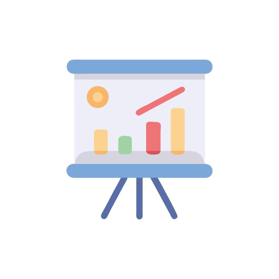 Presentation board showing data trends and business growth analysis vector