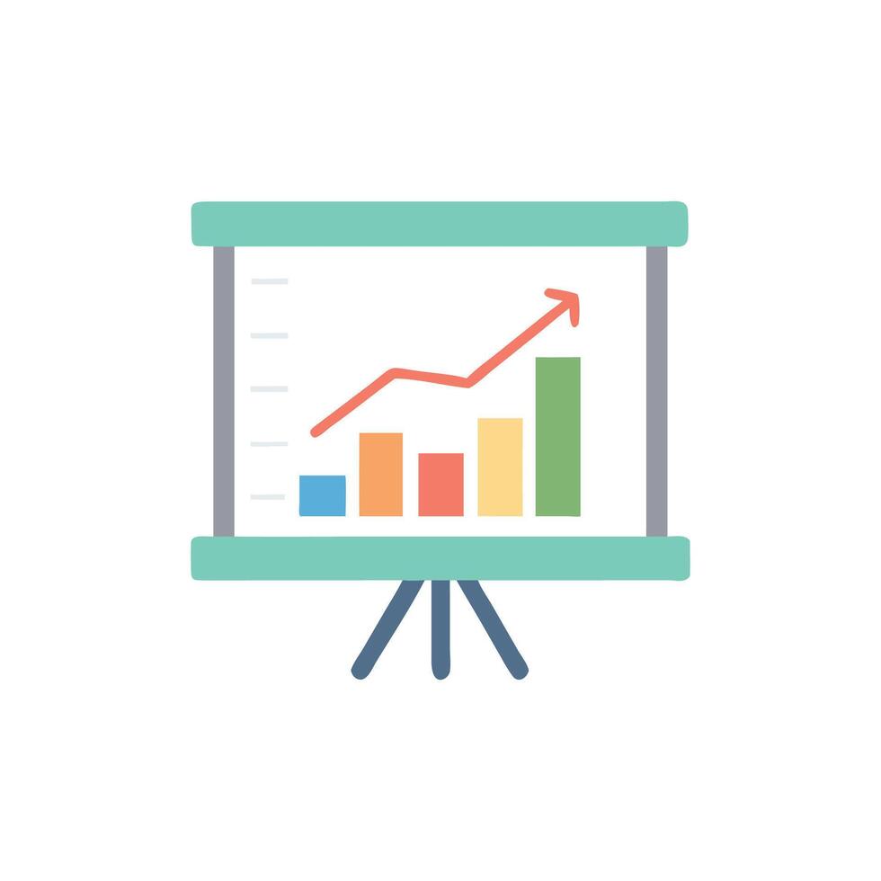 Presentation board displays positive business growth and profit increase vector