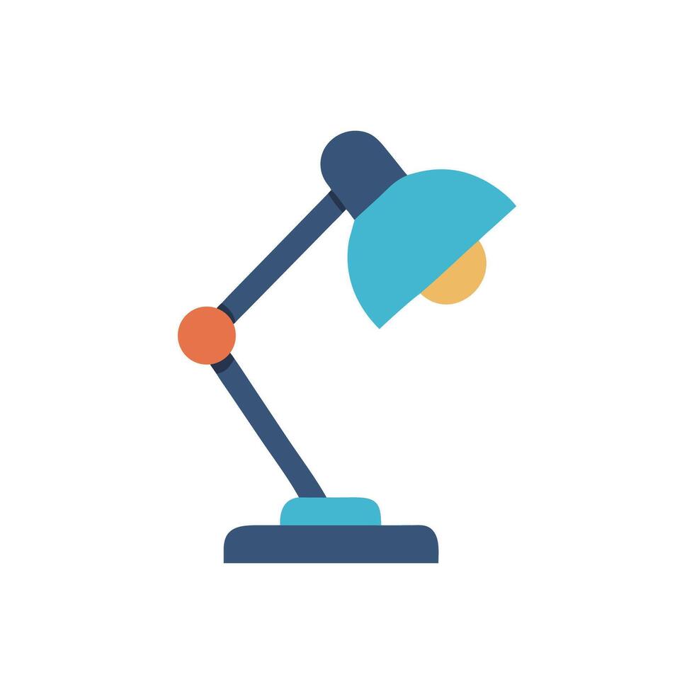 Modern desk lamp illustration against dark background visual concept vector