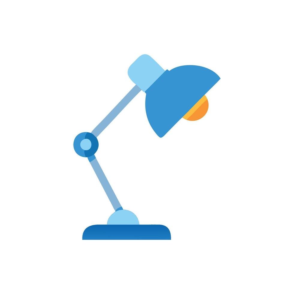 Stylized blue desk lamp illustration on White Background vector