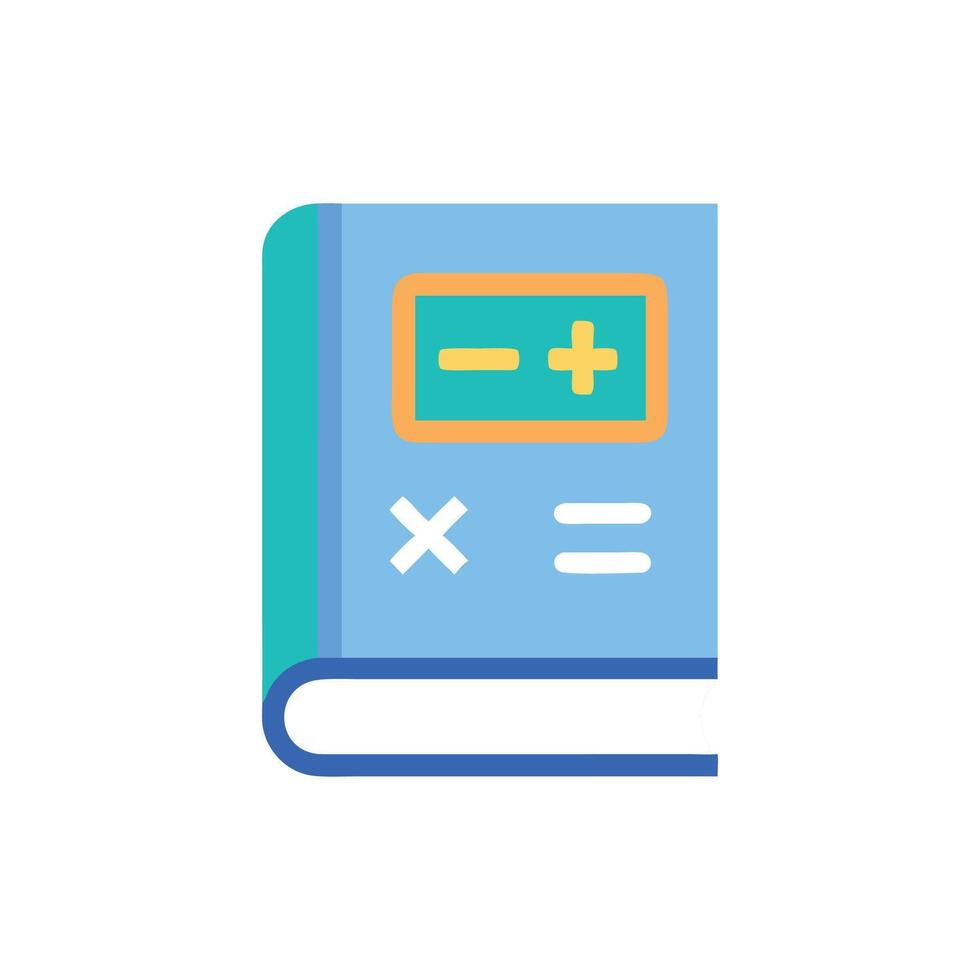 Flat art school math book study concept vector