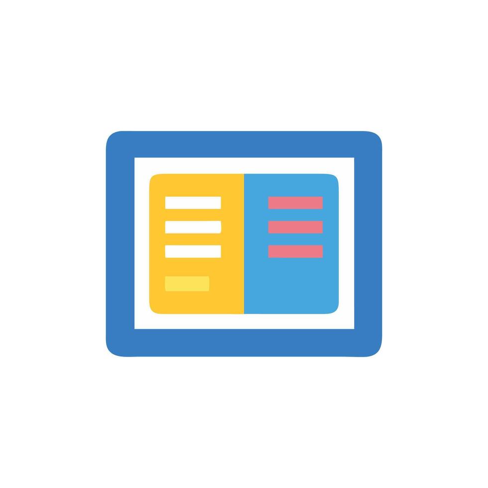 Colorful digital interface or panel with yellow and blue sections vector