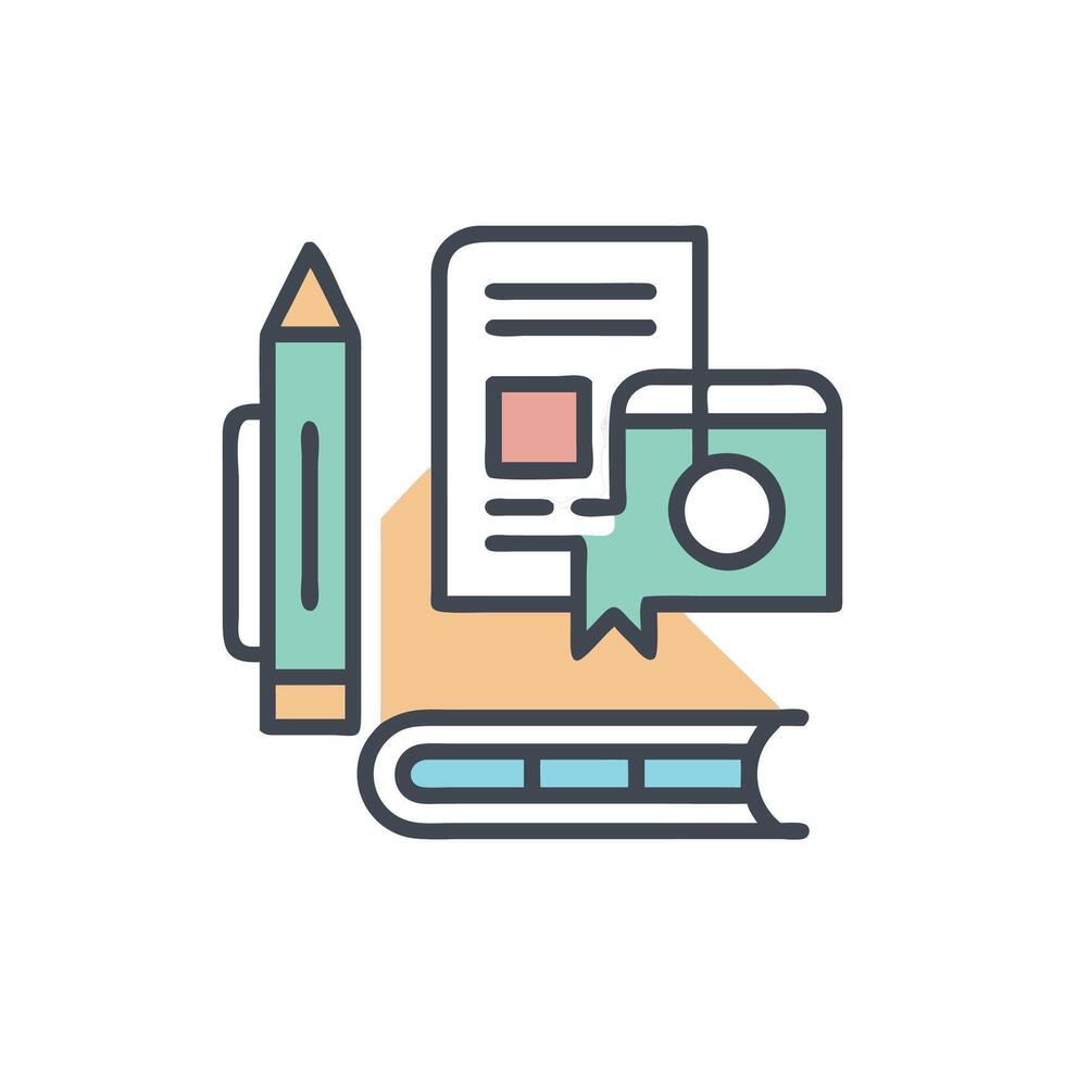 School and study icon set concept design illustration vector