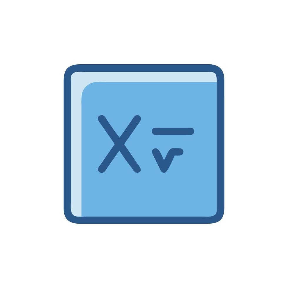 Math symbols icon on blue square background illustration vector