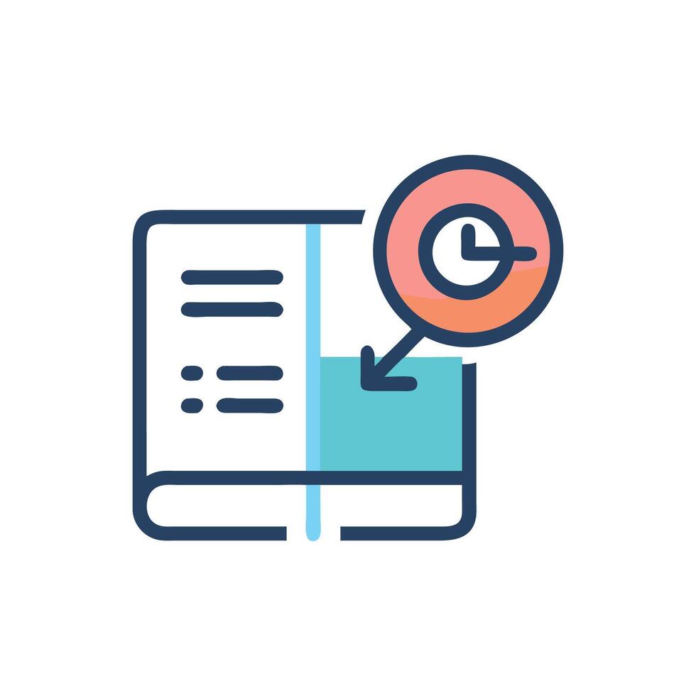 Bookmarked time management for educational planning and scheduling vector