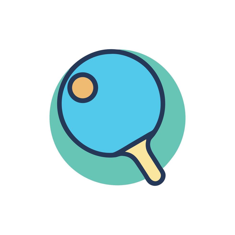 Simple table tennis paddle and ball icon graphic illustration vector