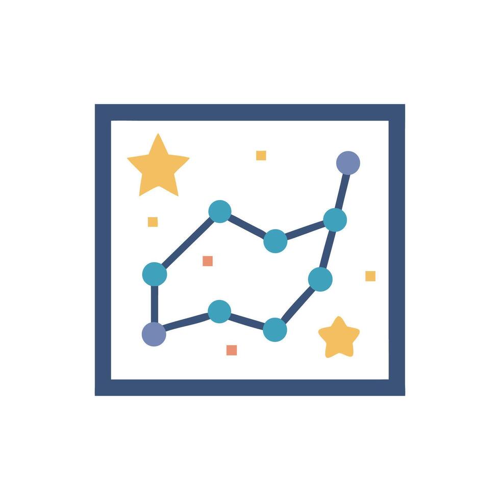Flat design illustration of constellation with stars and lines vector