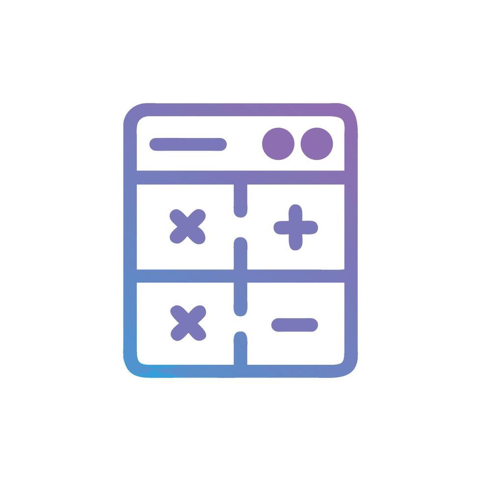 Vibrant gradient calculator icon against White Background illustration. vector