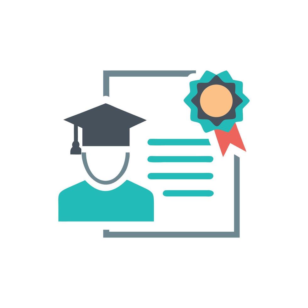Graduation achievement depicted in flat icon style design vector