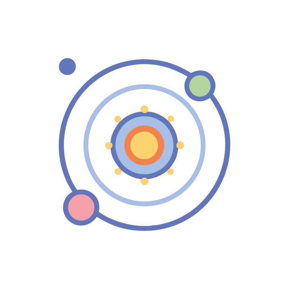 Minimalist Flat Design Illustration of a Solar System Model vector