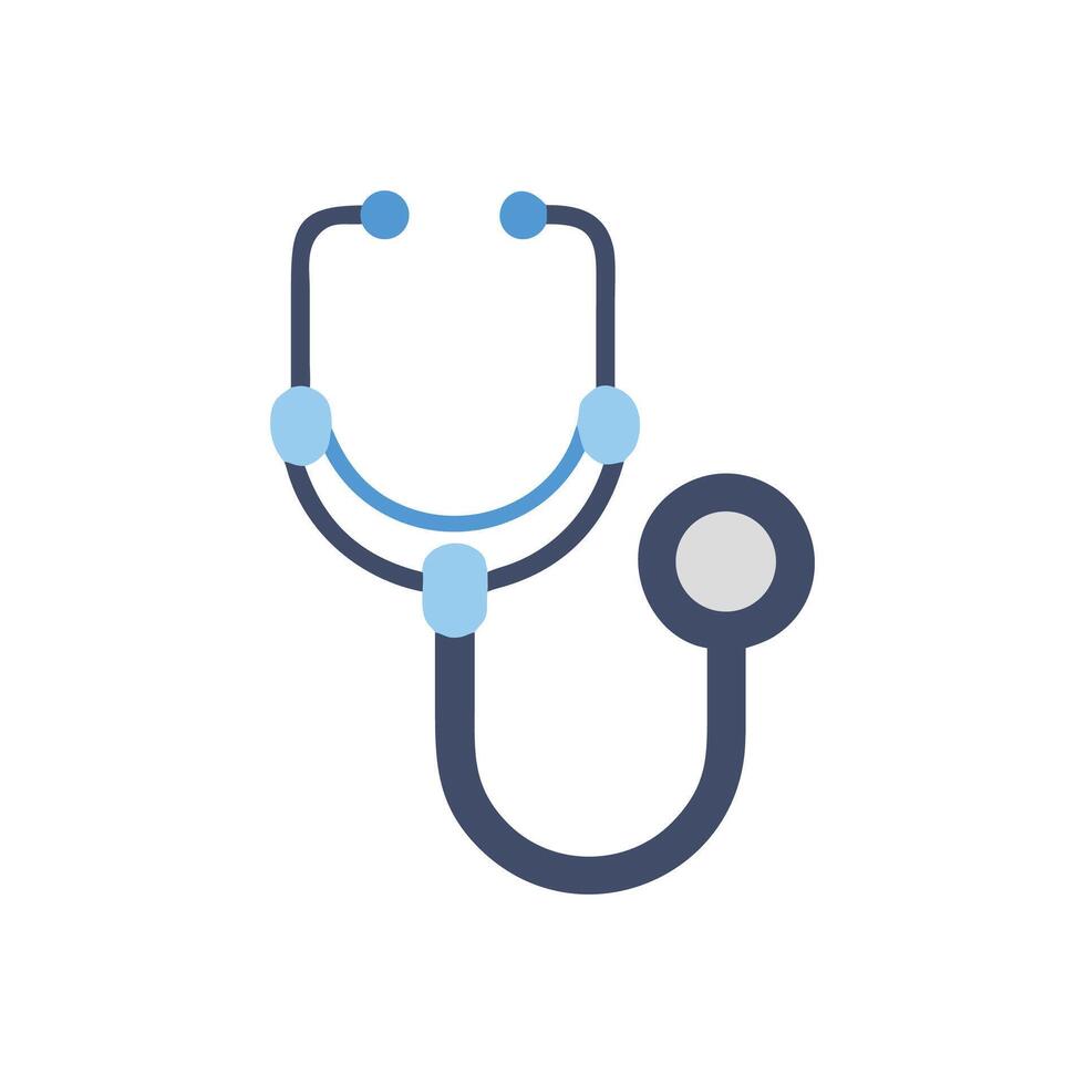 Simple flat design stethoscope illustration on White Background vector