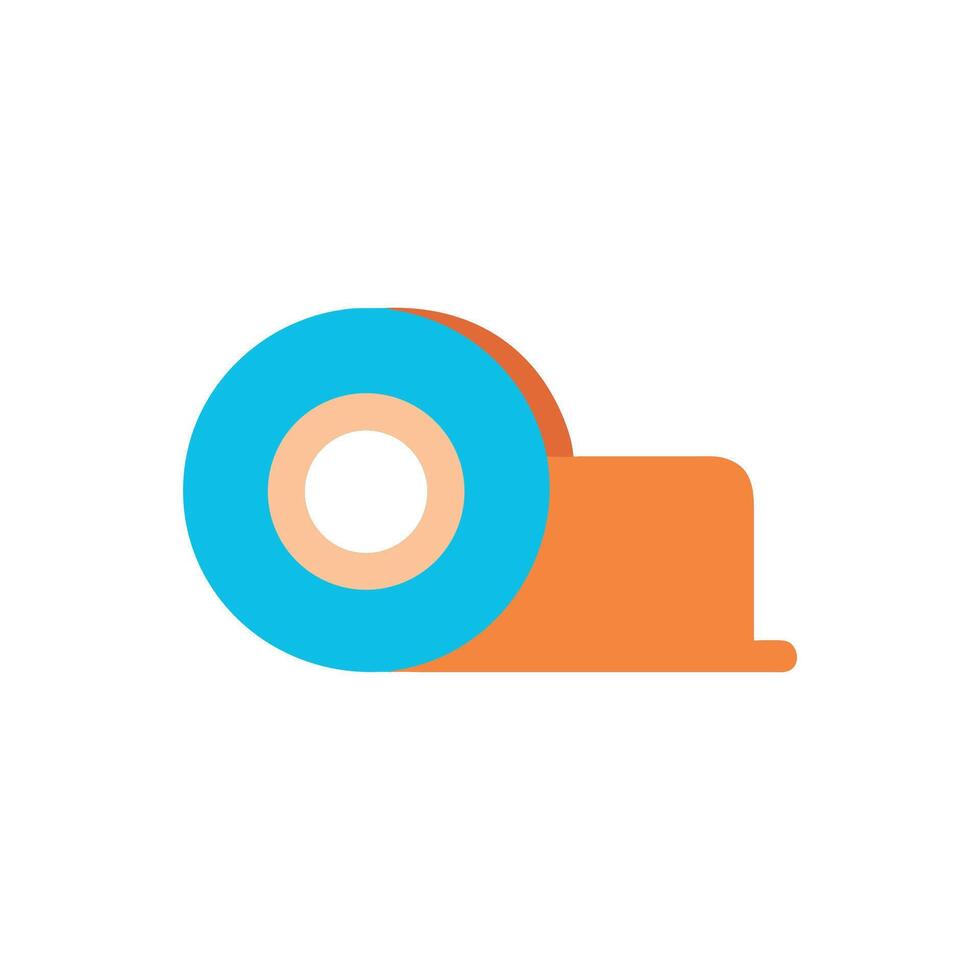 Minimalist flat illustration of tape dispenser on White Background vector