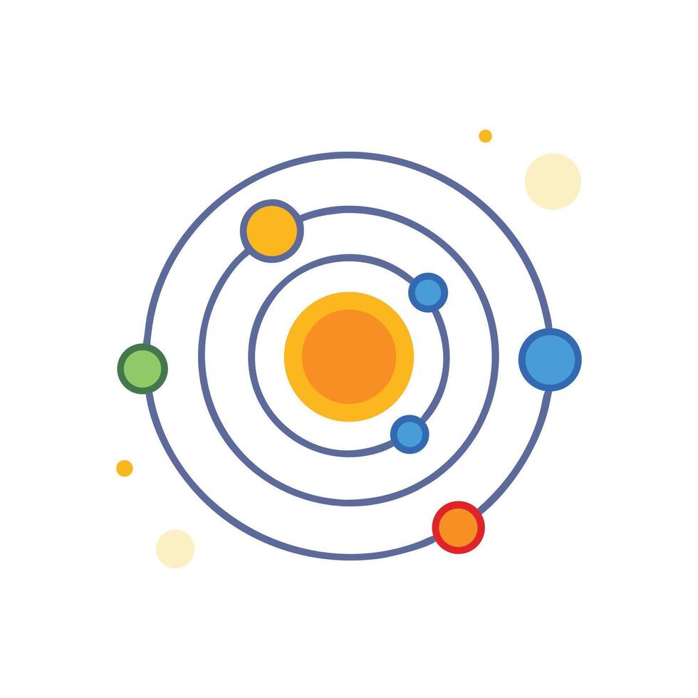 Flat design illustration of the solar system layout vector