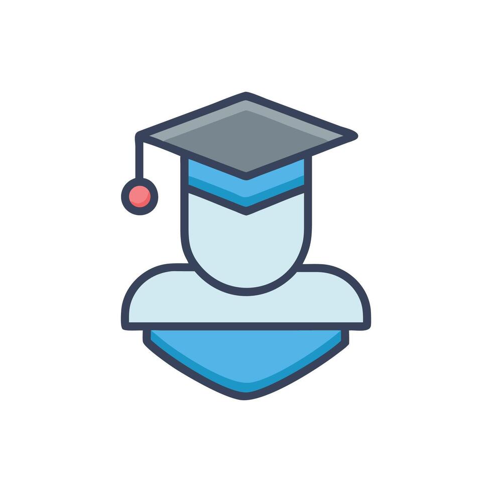 Iconic Graduation Cap and Gown Flat Design Illustration vector