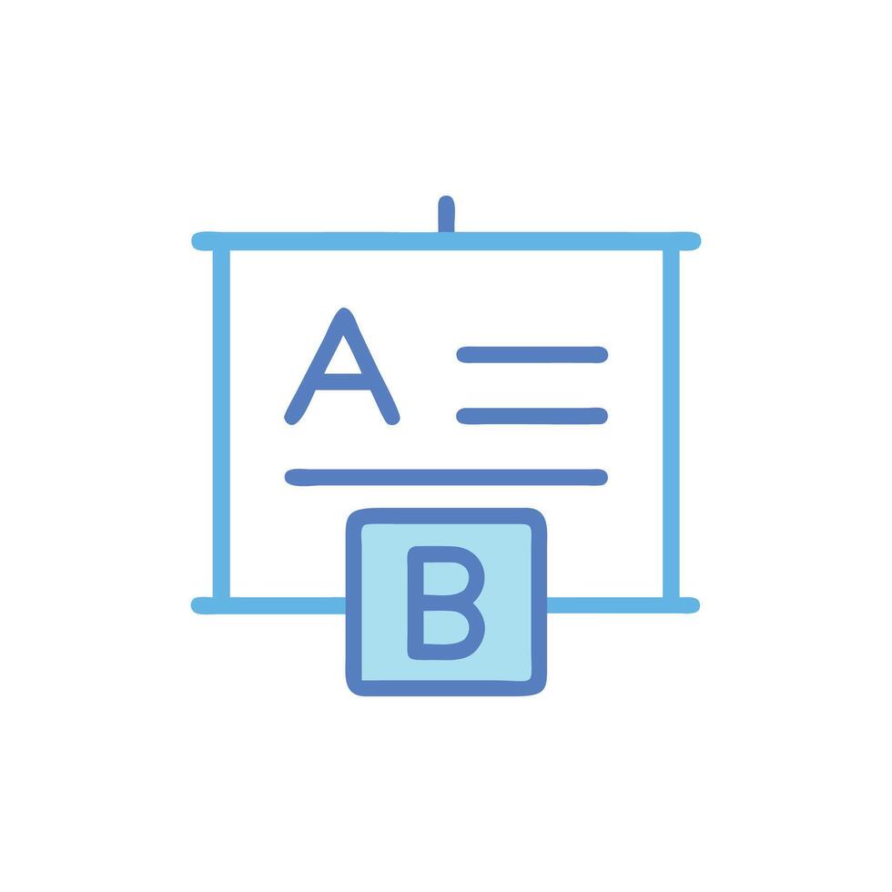 Simple education board with the letters A and B vector