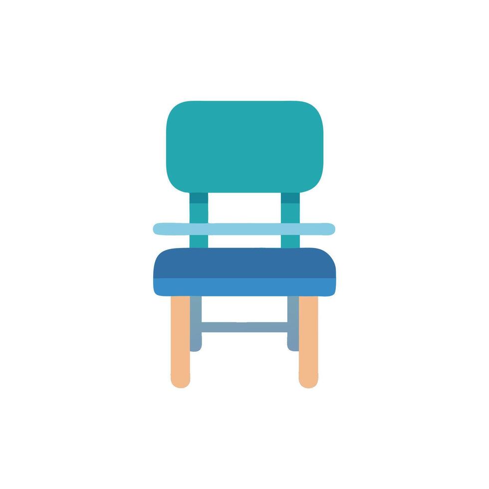 Minimalist style blue chair illustration isolated on White Background vector