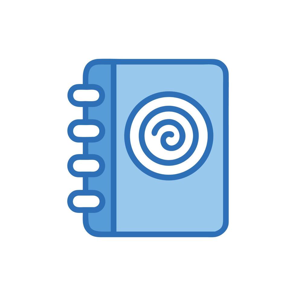 Blue notebook graphic icon with spiral illustration element vector
