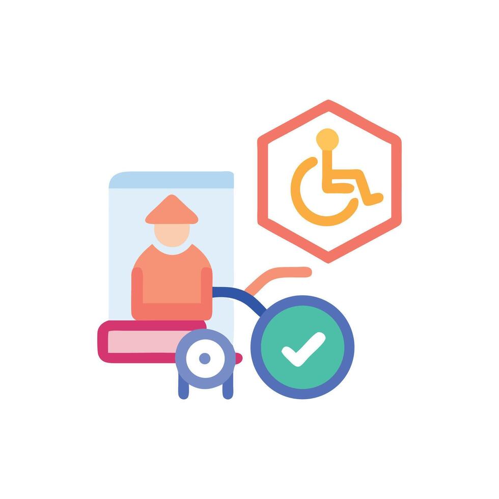 Accessibility online profile for disabled people flat icon concept vector