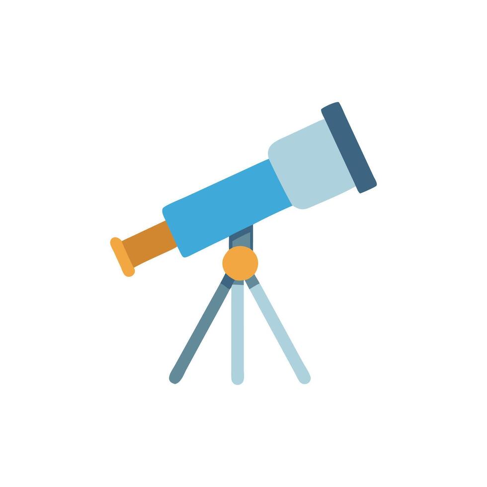 Simple telescope illustration against White Background in flat style vector