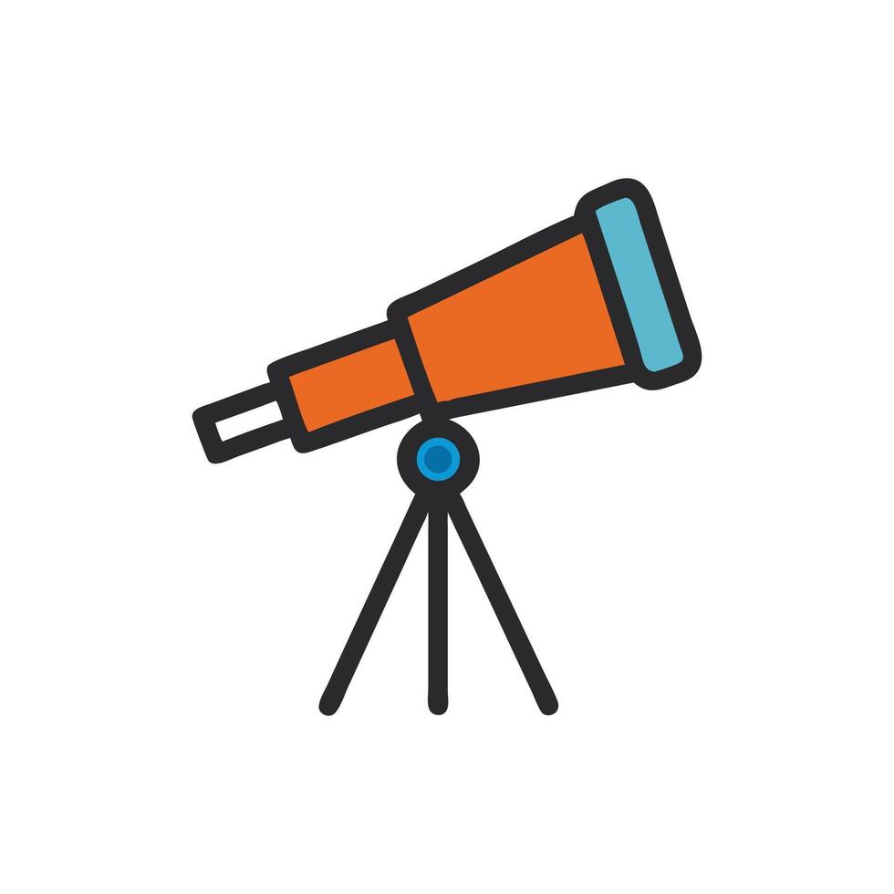 Illustration of a Telescope on Tripod Against White Background vector