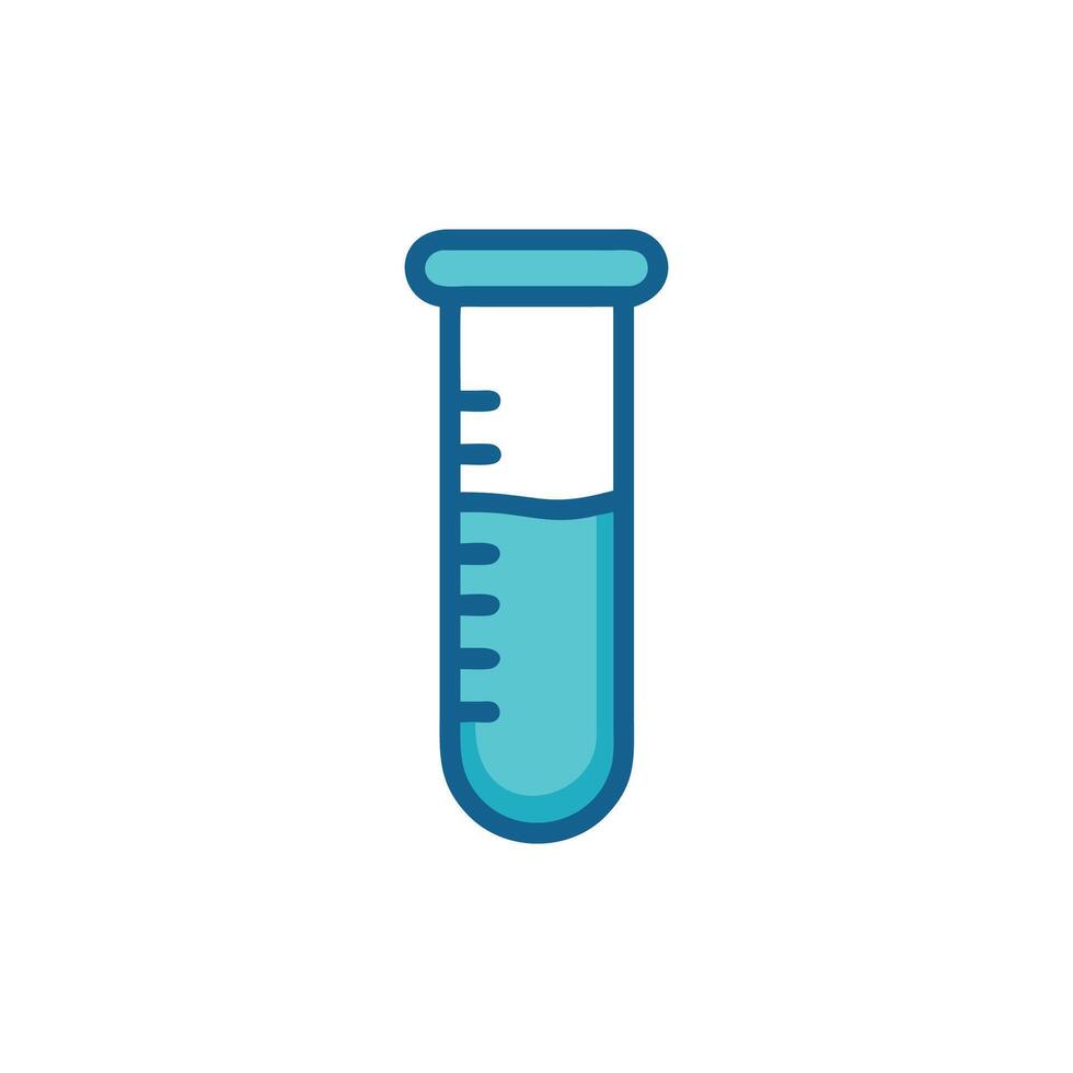 Test tube illustration, laboratory equipment, scientific measurement device vector