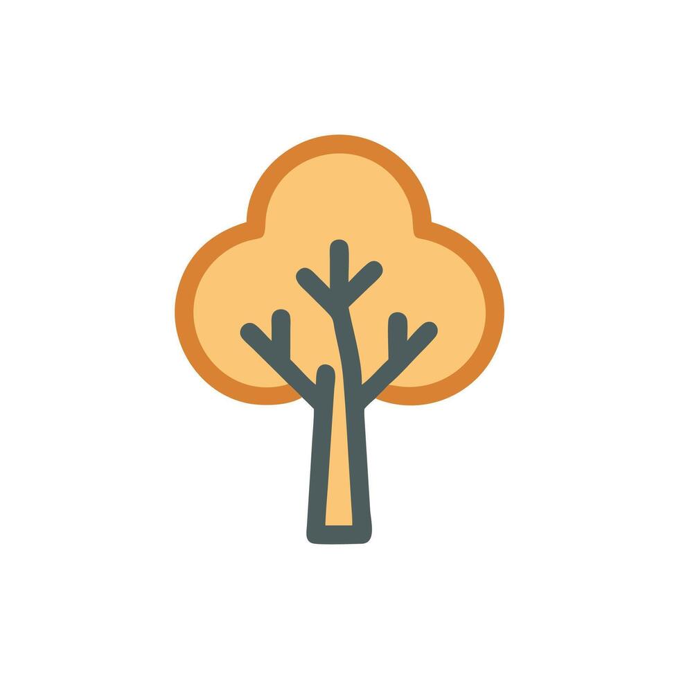 Isolated flat design tree illustration on a White Background vector