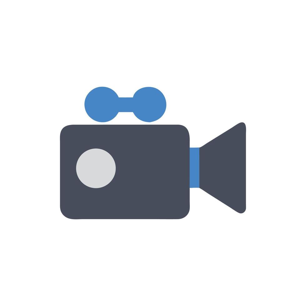 Film camera icon on White Background depicting filmmaking process vector