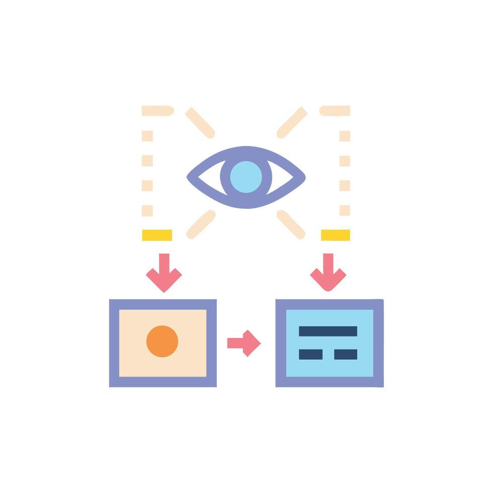 Eye icon with data flow concept over White Background vector