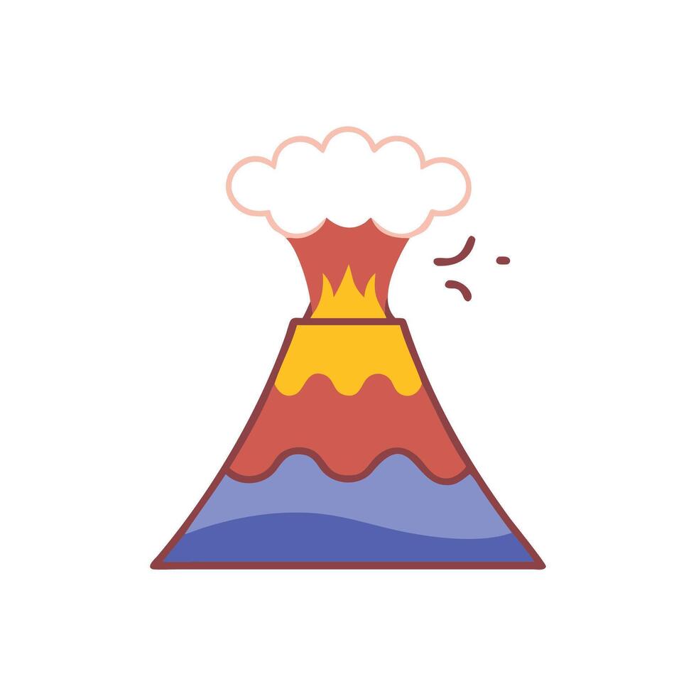 Stylized volcano eruption graphic element for design purposes vector