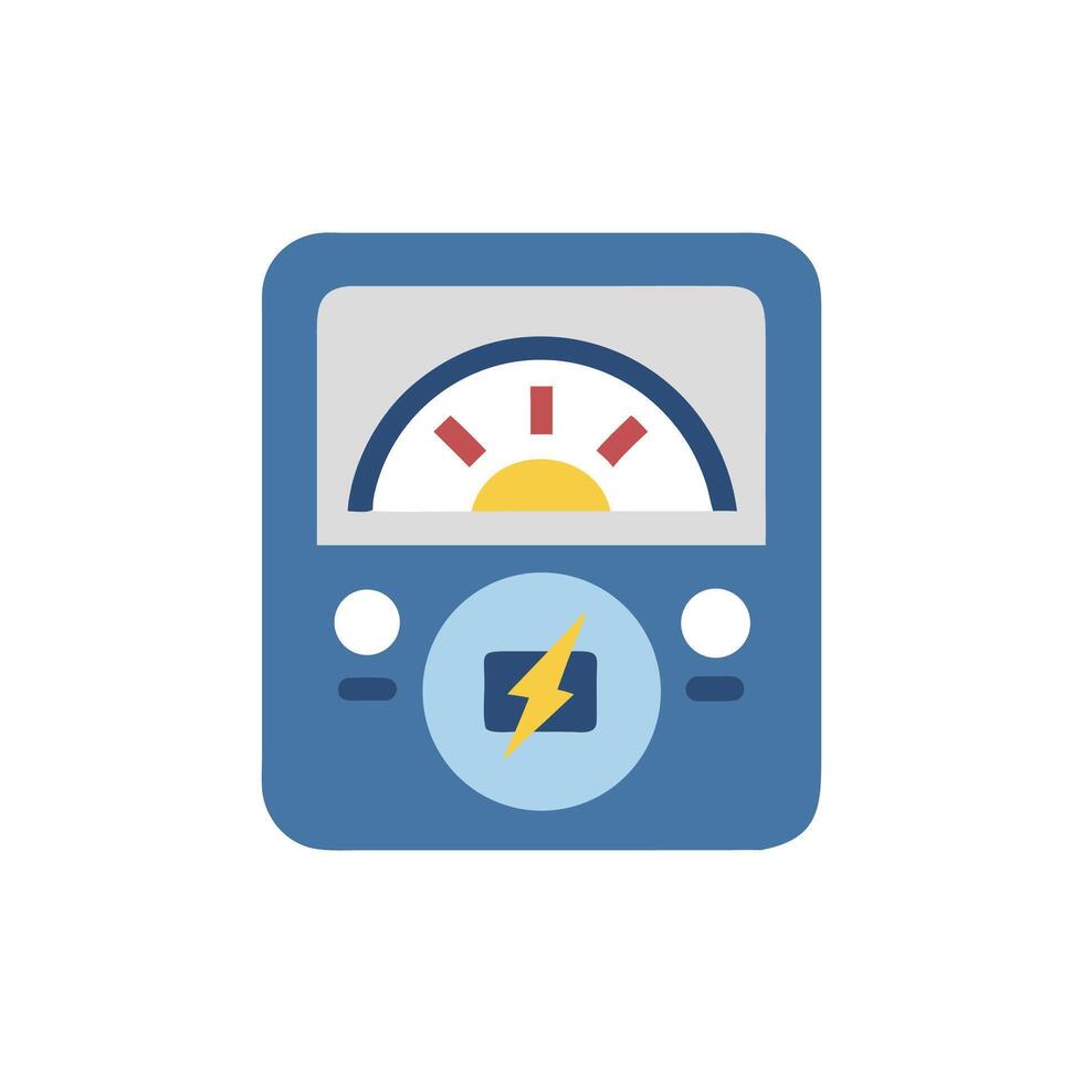 Blue electrical meter illustration on White Background for stock vector