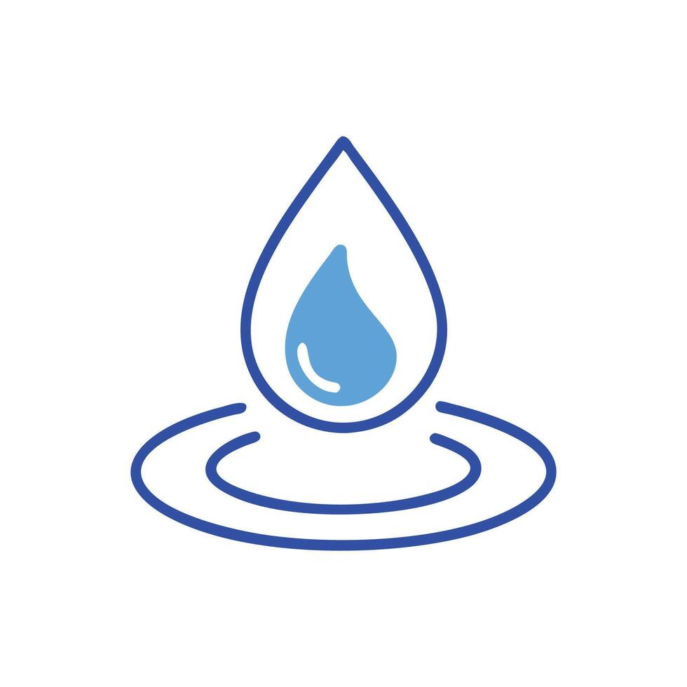 Stylized water drop with ripples graphic element illustration vector