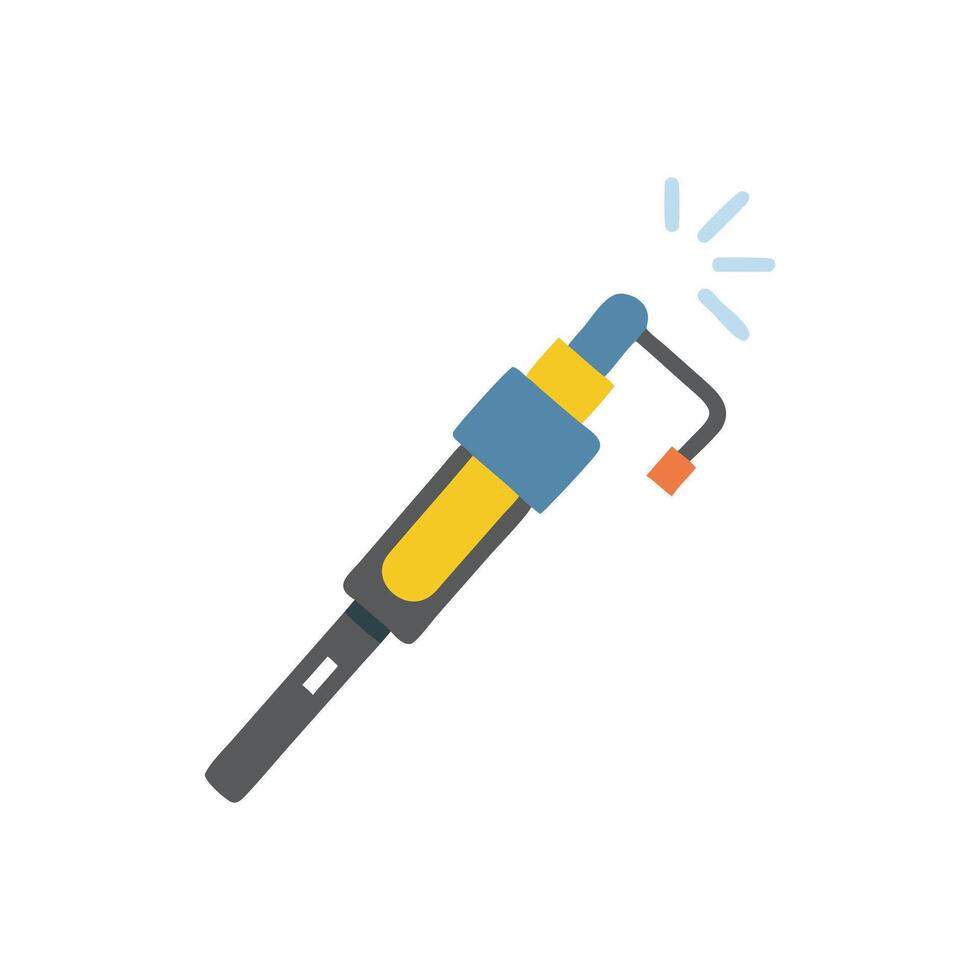 Flat icon illustration of endoscope with blue and yellow parts vector