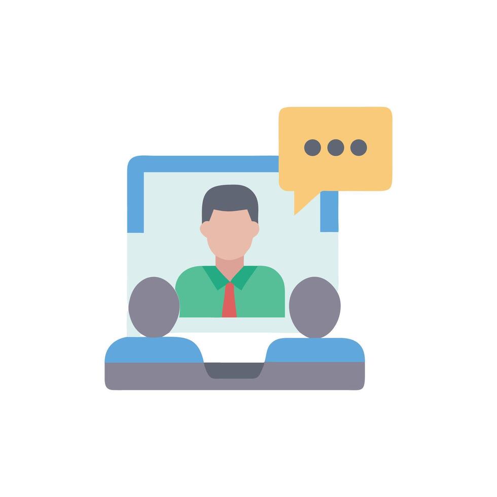 Online meeting icon showcasing connection and teamwork concepts vector