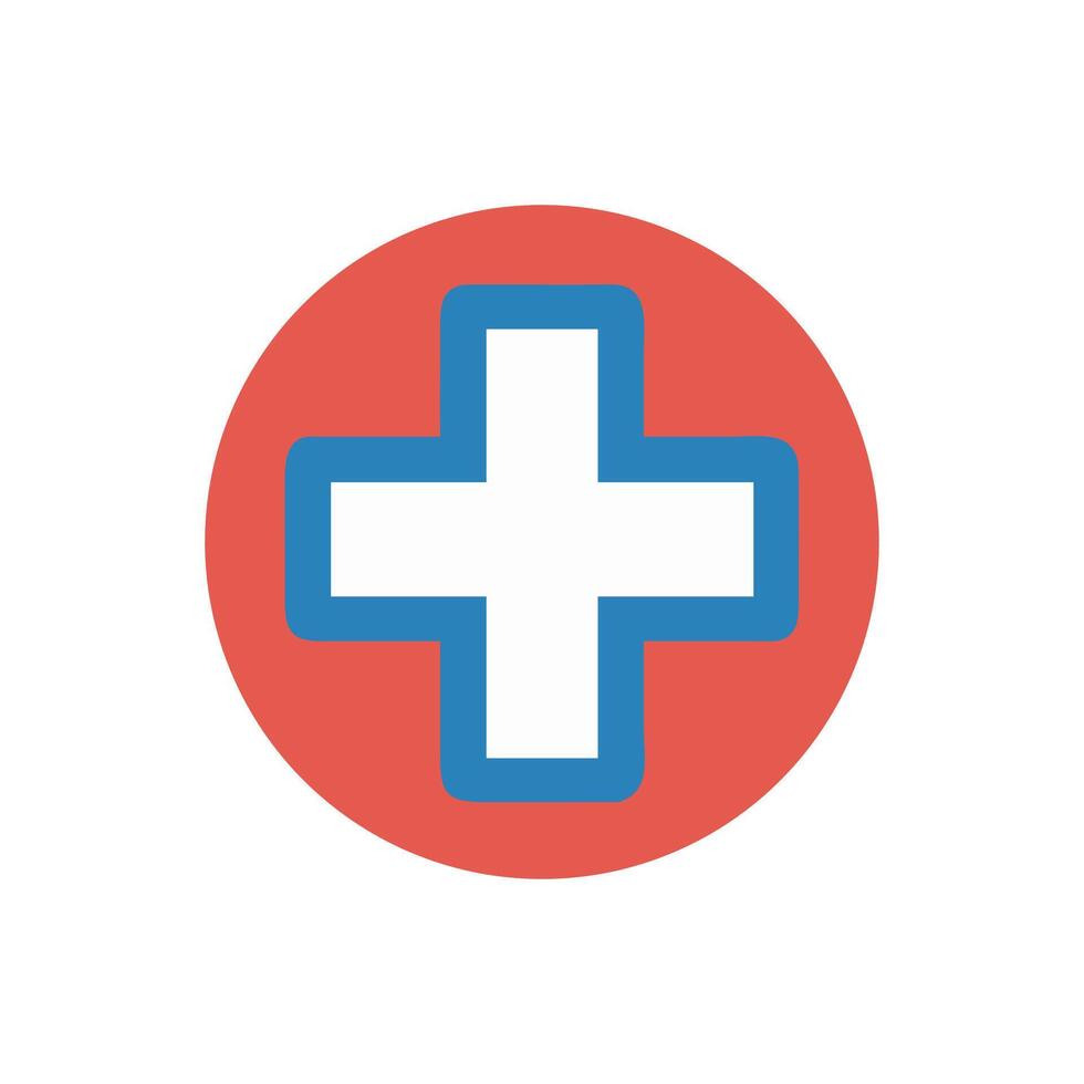 Medical cross inside circle modern design element vector