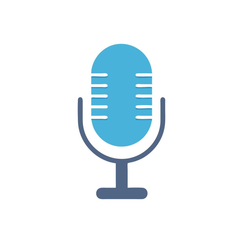 Simple retro microphone graphic illustration on White Background vector