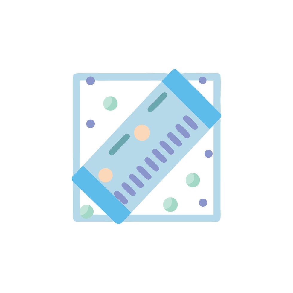 Geometric ruler illustration on patterned background in modern style vector
