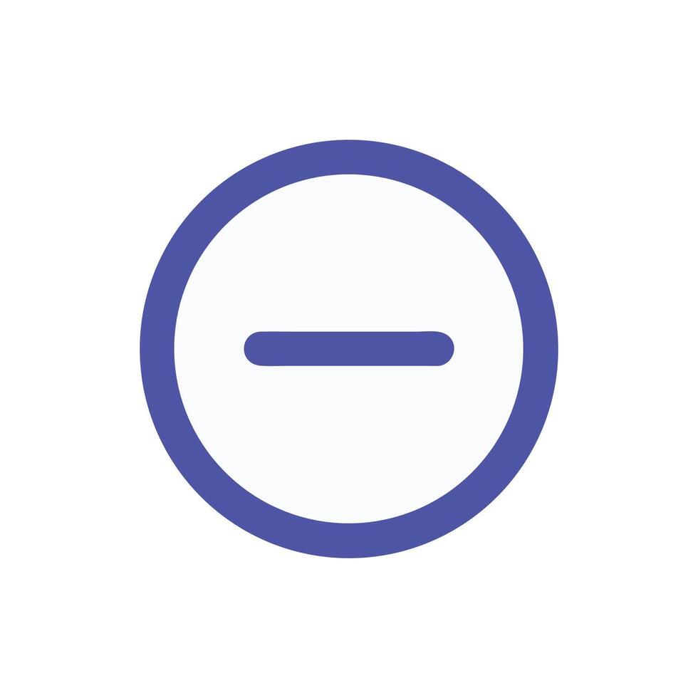 Minus sign in circle flat isolated illustration vector