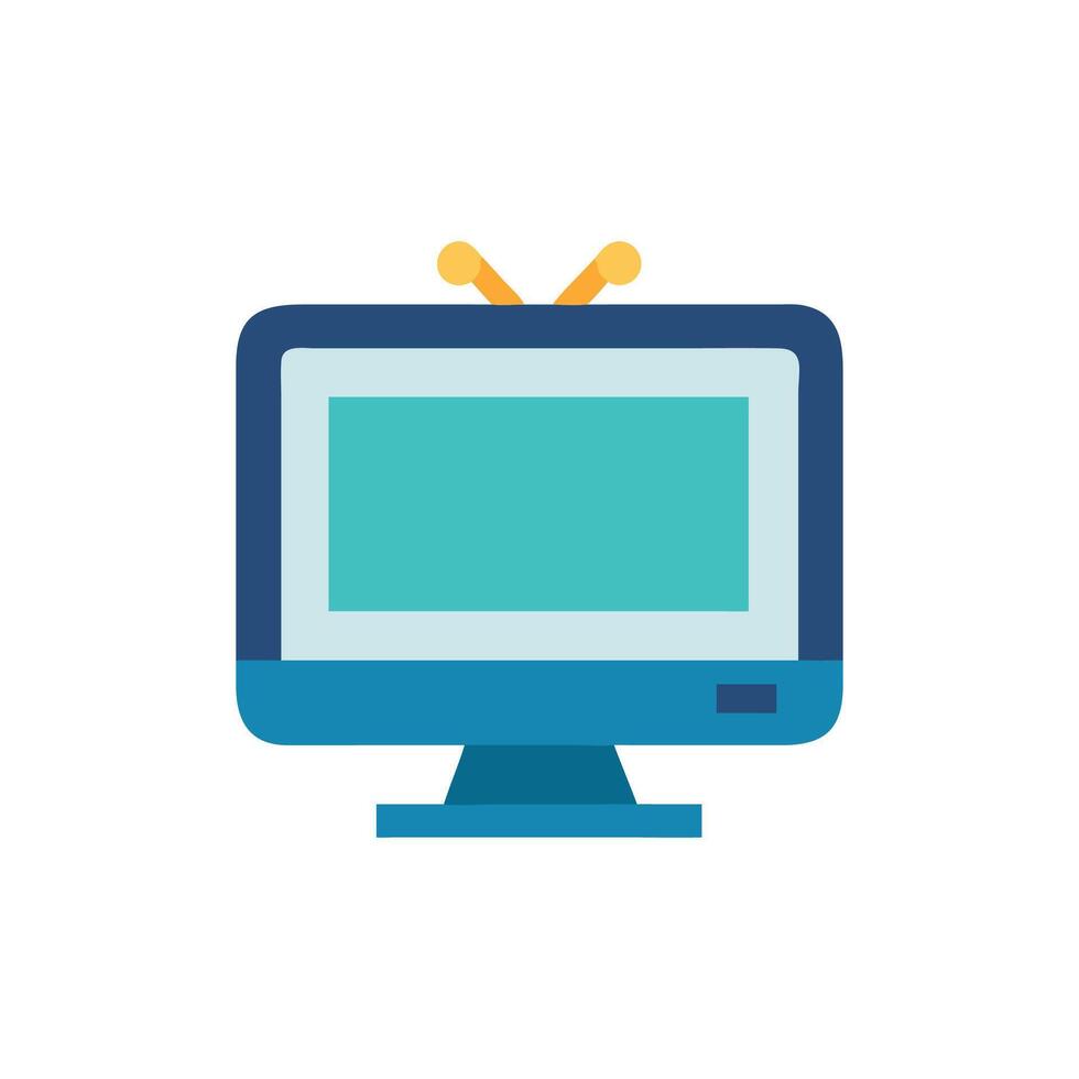 Retro TV Illustration with Antennae on a Dark Background vector