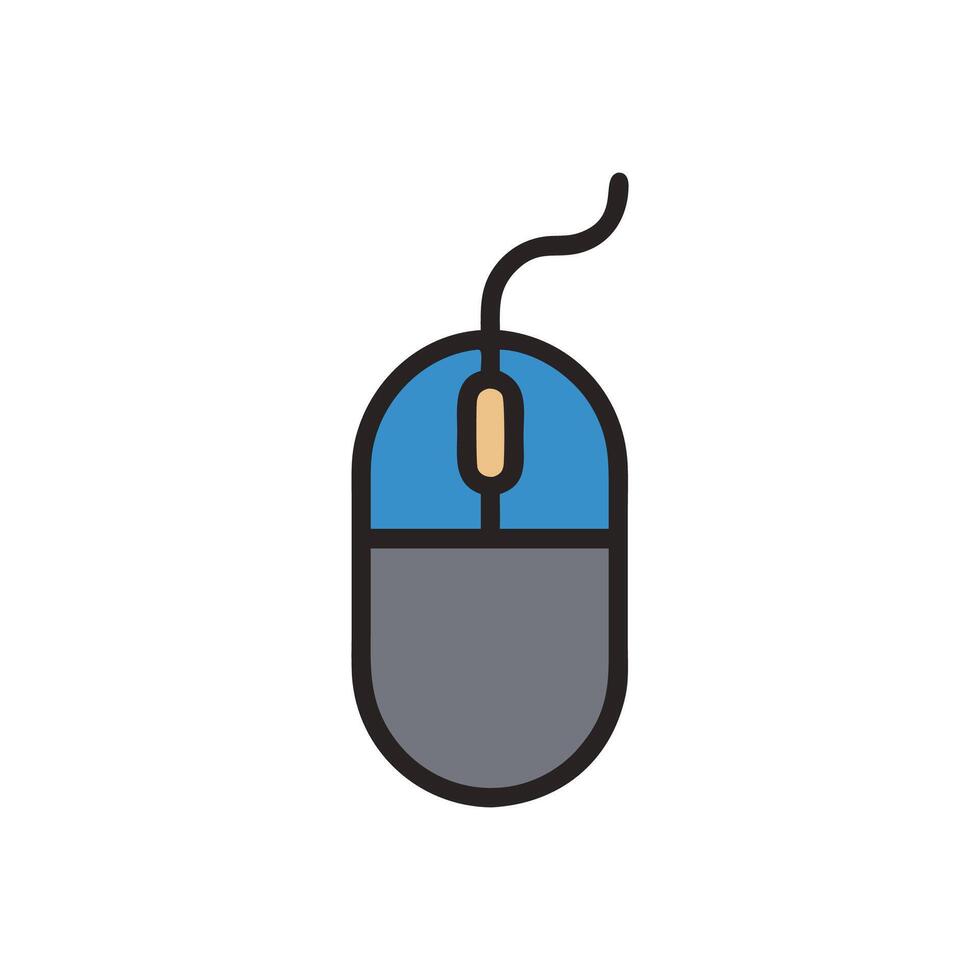 Isolated computer mouse illustration on White Background flat design vector