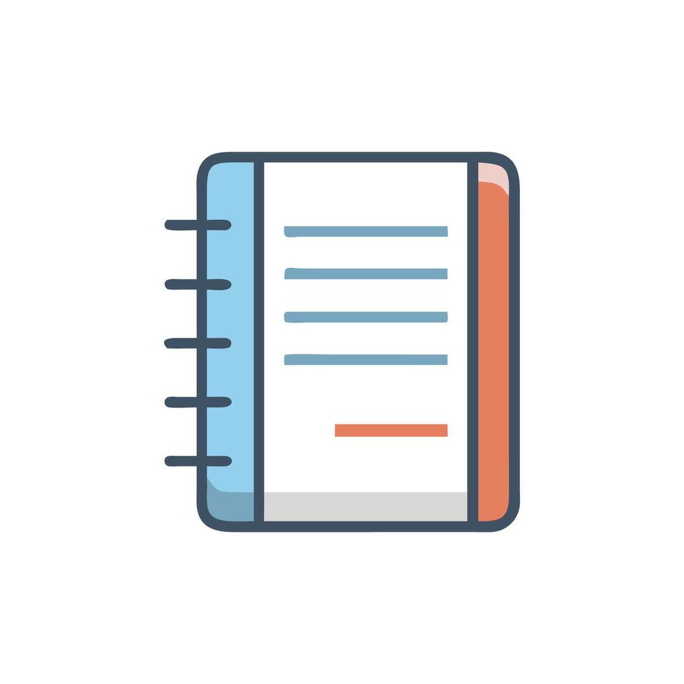 Stylized notebook with lines illustration on White Background vector