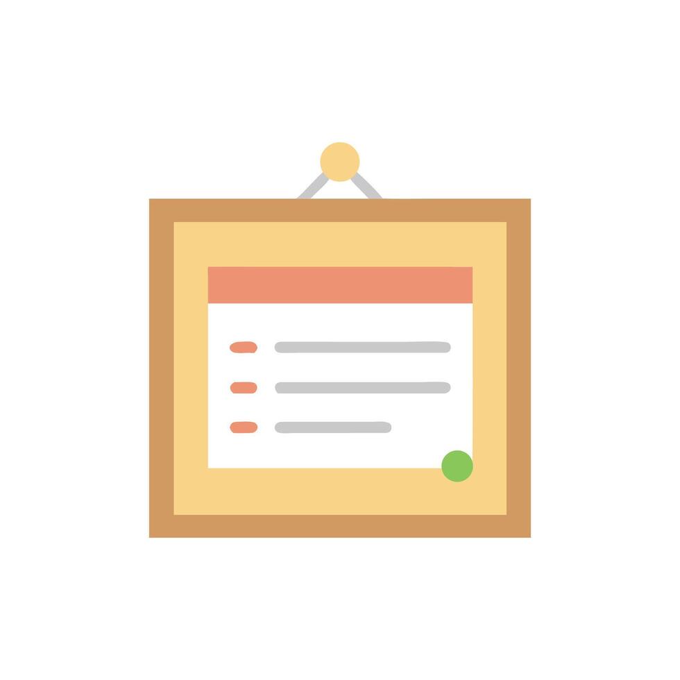 Flat design illustration of a bulletin board checklist icon vector